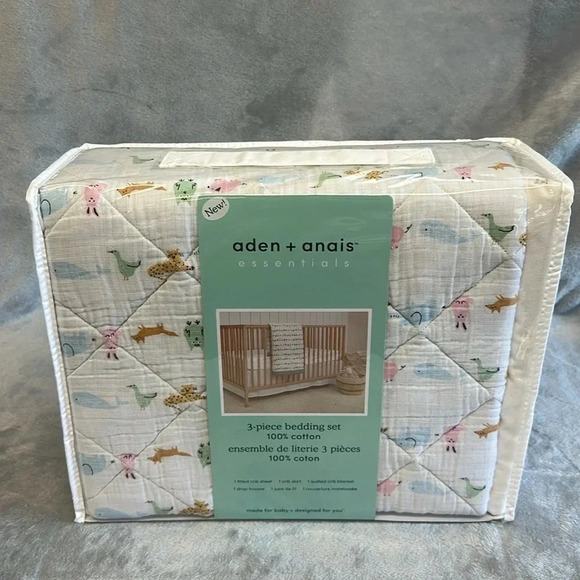 Aden +  Anais - NWT - quilts, sheet, and skirt. 3 piece set - Picture 2 of 9